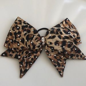 Cheetah Print Fabric Cheer Bow